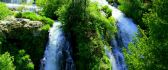 Green nature and cold mountain waterfall - HD wallpaper