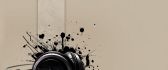 Abstract black headphones - music is the best