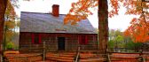 Old house cover with autumn leaves - HD wallpaper