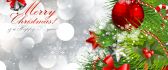 Merry Christmas and a Happy New Year - silver background