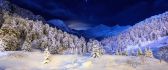 Winter on the mountains in the night