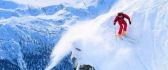 Extreme winter sport - skiing on the mountains