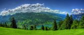 Beautiful green nature landscape - mountains and lake