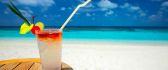 Summer fresh and cold cocktail - Happy holiday at the beach