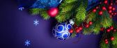 Blue Christmas ornaments - wonderful winter holiday