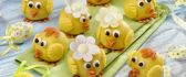 Happy chickens made from marzipan - Easter Holiday