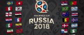 Country flags in Fifa World Cup Russia 2018 - Football sport