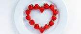 Sweet strawberry heart in a white plate - Valentines day
