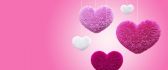 Fluffy hearts down from the pink sky - Love wallpapers